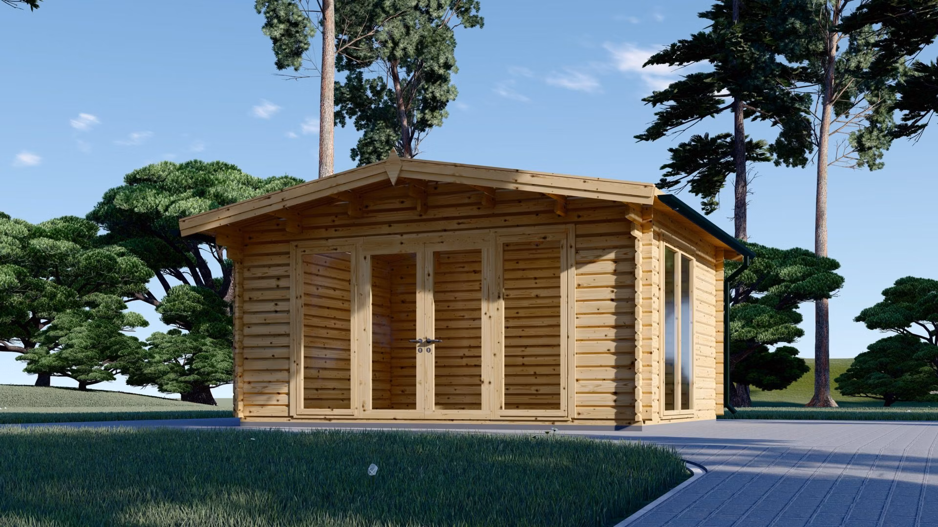 Dřevěný zahradní domek MARTA (66 mm) 5x4 m, 20 m²