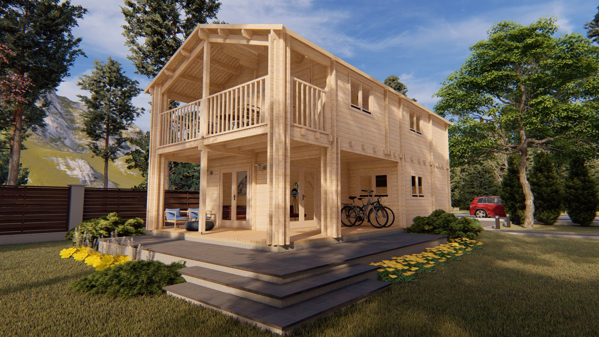 Chata Athena 5,8 m x 11,2 m (68 mm)