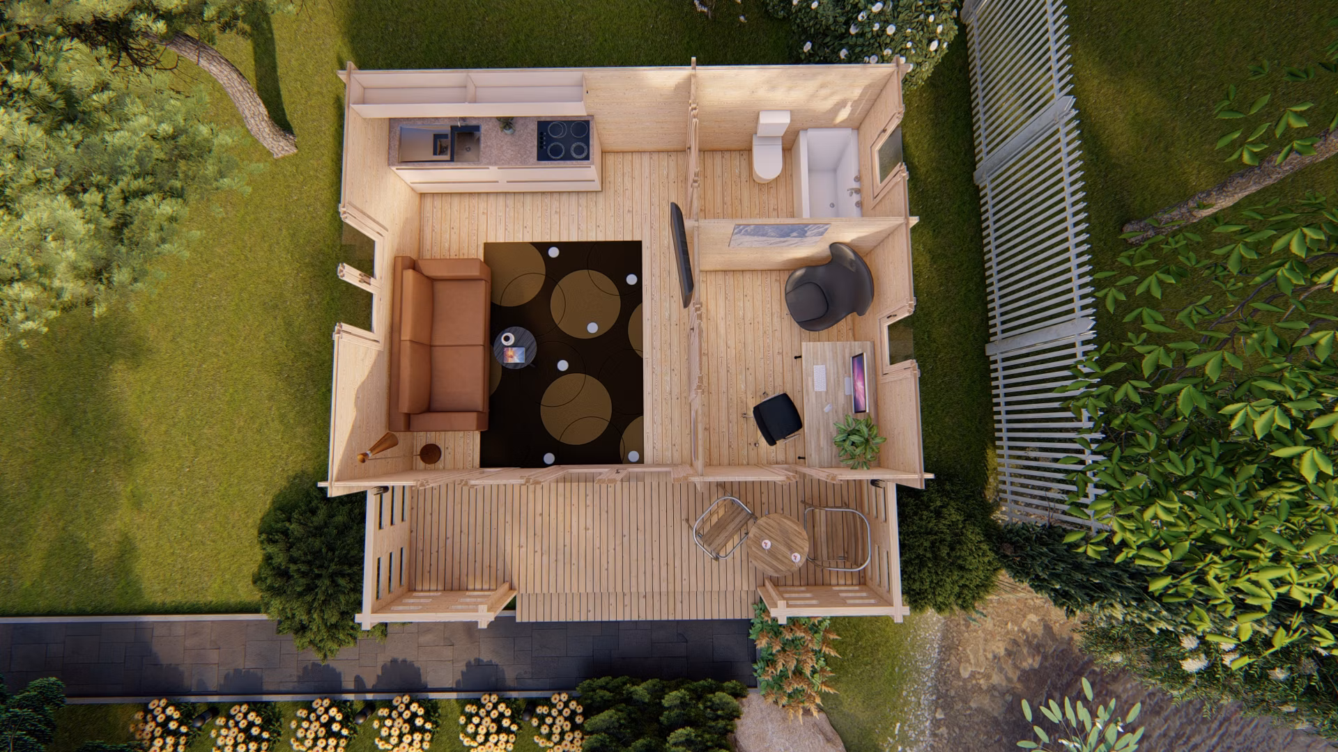 Drevený záhradný domček Padova A 6m x 4,5m