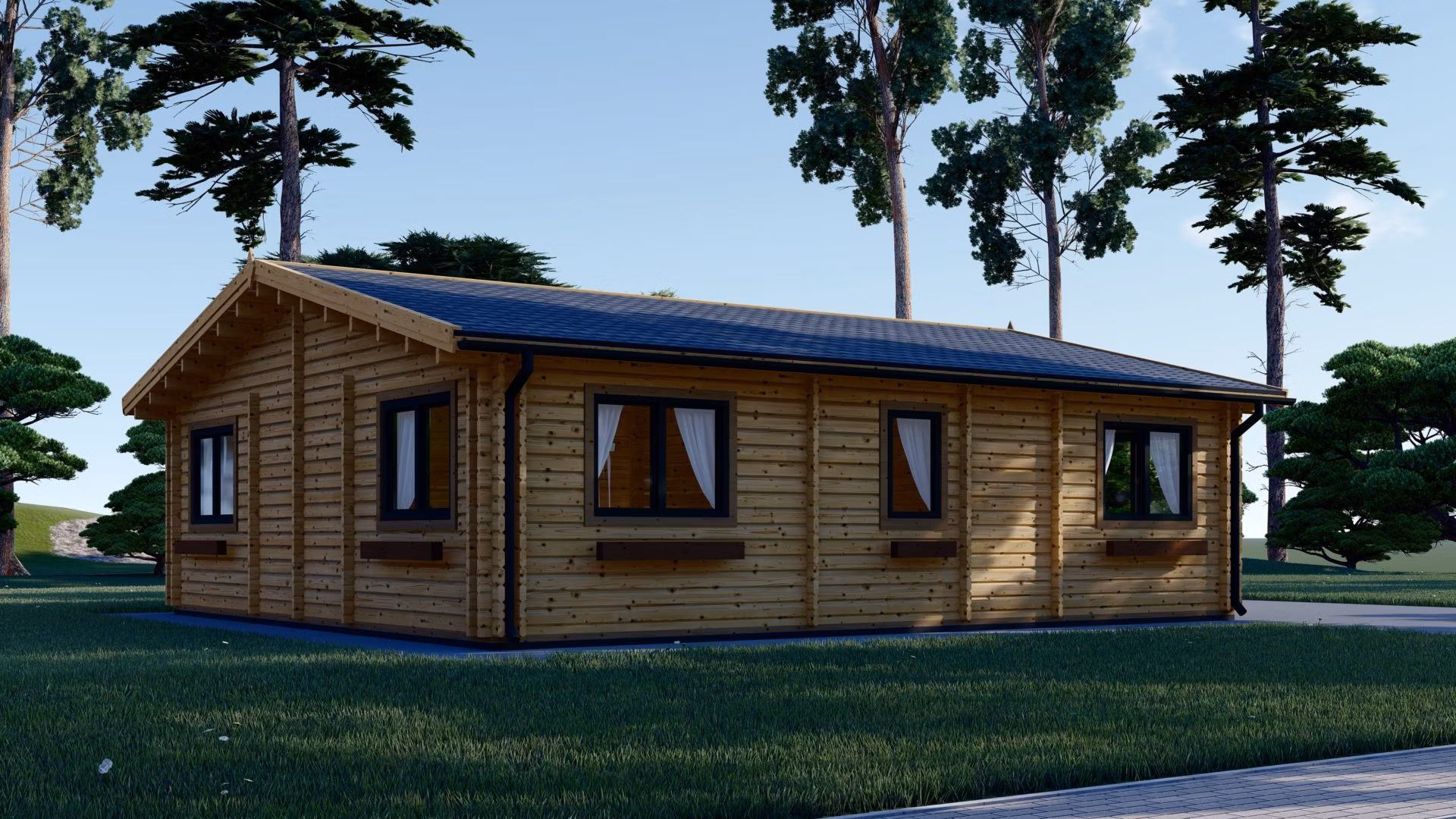 Obytná drevená chata ALICE 9m x 8m 72 m²