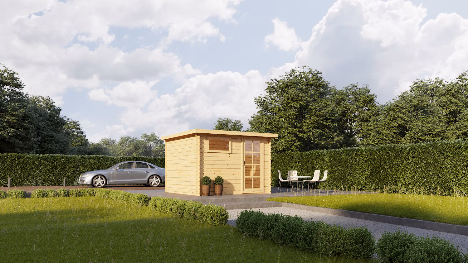 Dřevěný zahradní domek Modern 3m x 2m (28 mm)
