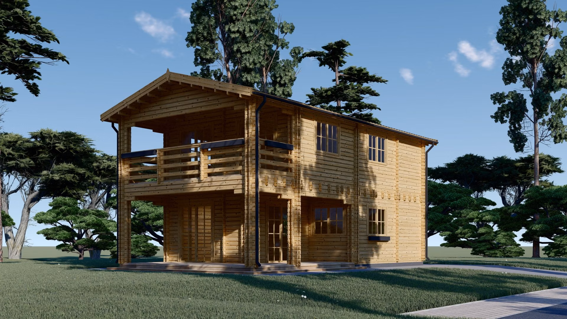 Zahradní dům s terasou TOULOUSE 100 m2 + 20 m2 (44+44mm)