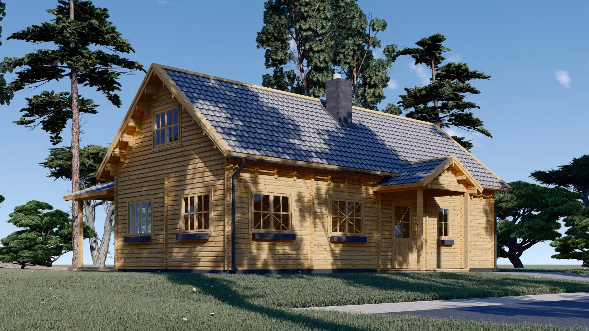 Dřevěná chata VERA 132 m2 + 13,5 m2 terasa (44+44mm)
