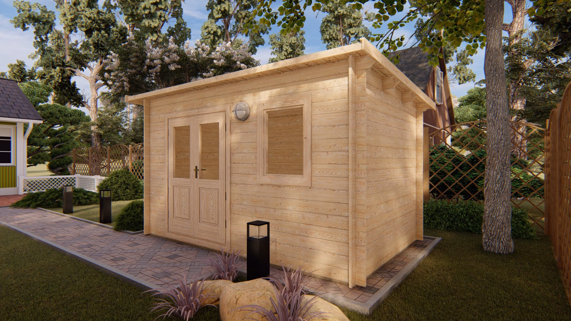 Dřevěný zahradní domek Bogota 4m x 2,5m (28 mm)