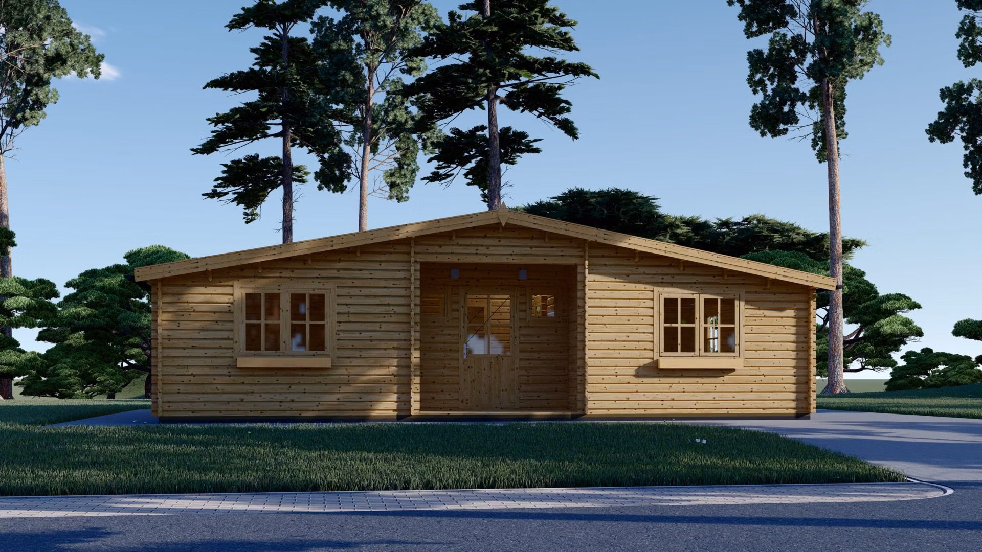 Dřevěná chata FILL (44 mm) 10,5m x 6m, 60m²