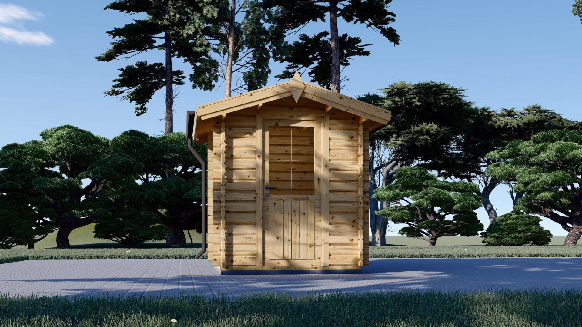 Drevený záhradný domček CUBE (28 mm) 2m x 2m