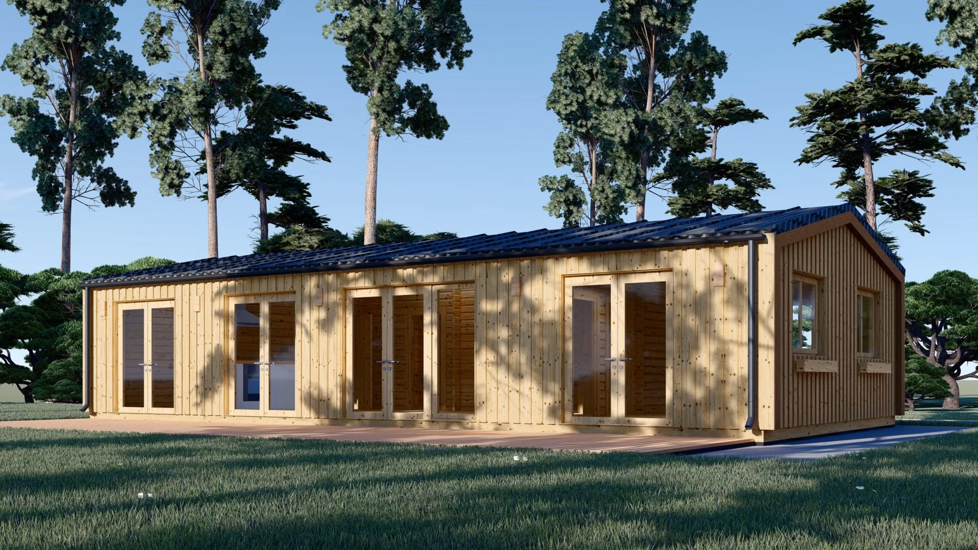 Drevená chata NICOLE (44 mm + obklad), 78 m²