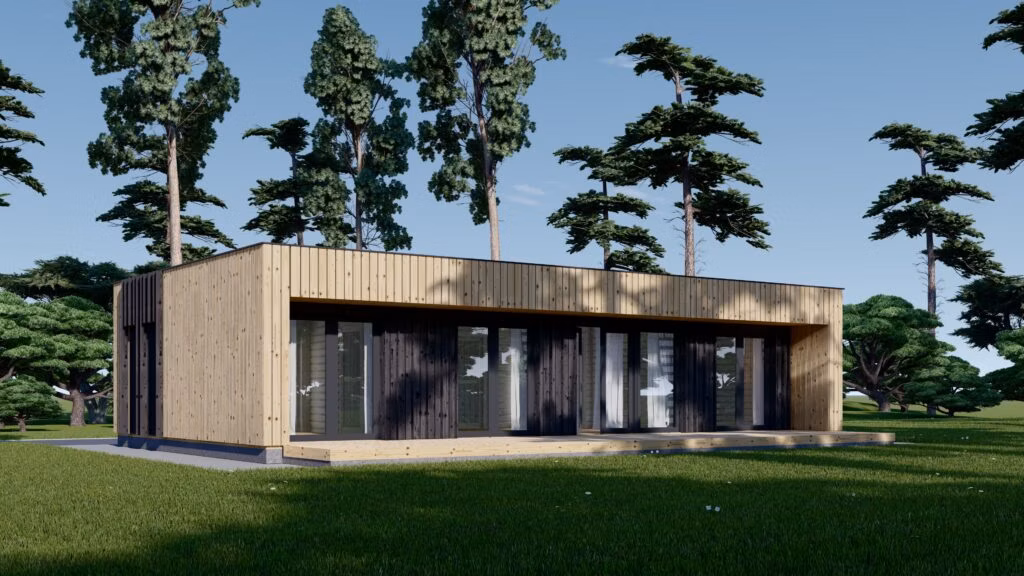 Drevená chata KAYA 2 (44 mm + obklad), 64 m²