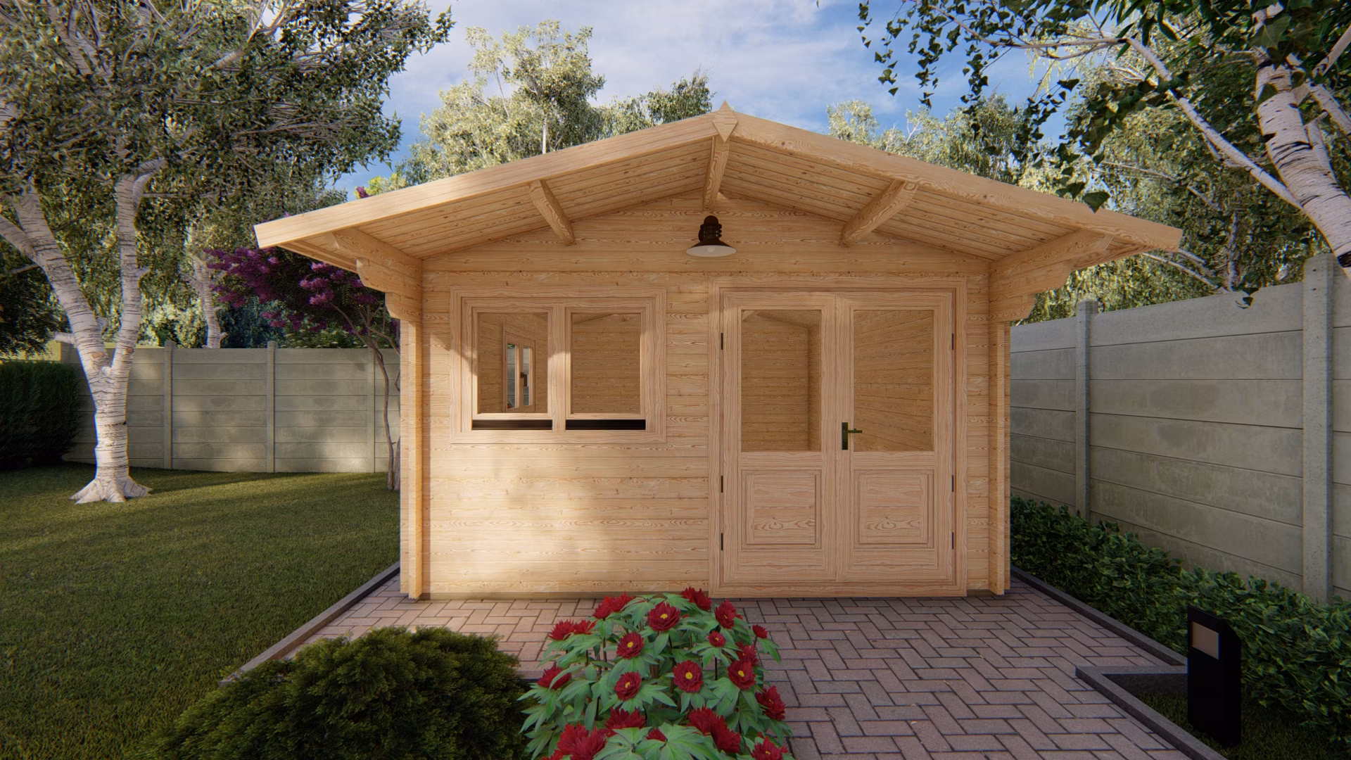 Drevený záhradný domček Linus 4m x 5m (44 mm)