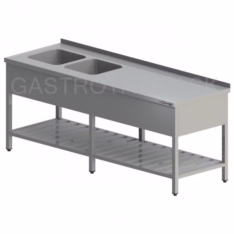 umyv stol 2 drezy kryte s rost dlhy hl 600 800 mm sir 2000 2800 mm