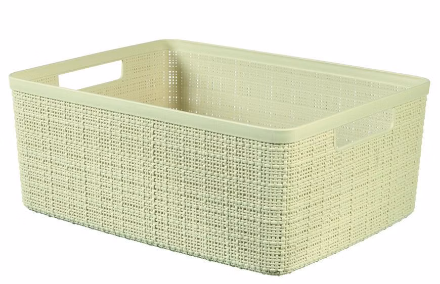 Kôš Curver® JUTE M 12L, krémový, 36x28x15 cm