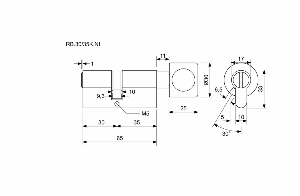 Slepá vložka s knoflíkem RICHTER RB.30/35K.NI