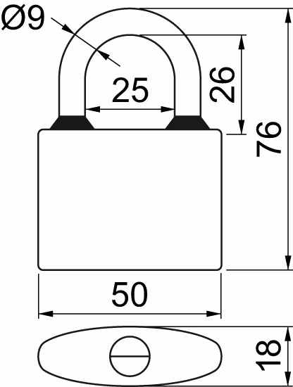 Klasický litinový zámek RICHTER RV.OVAL.52.SU4