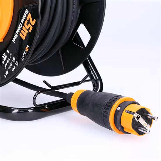 SOLIGHT - Predlžovací kábel 3x1,5mm bubon 25m, 4x zásuvka vonkajšia