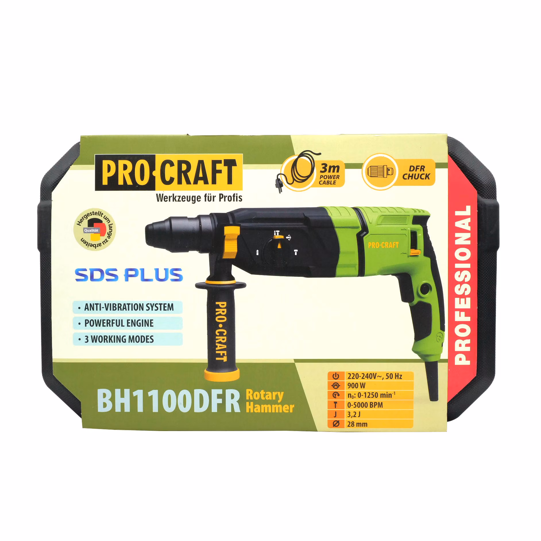 Procraft BH1100 DFR Kombinované vŕtacie a sekacie kladivo | BH1100DFR