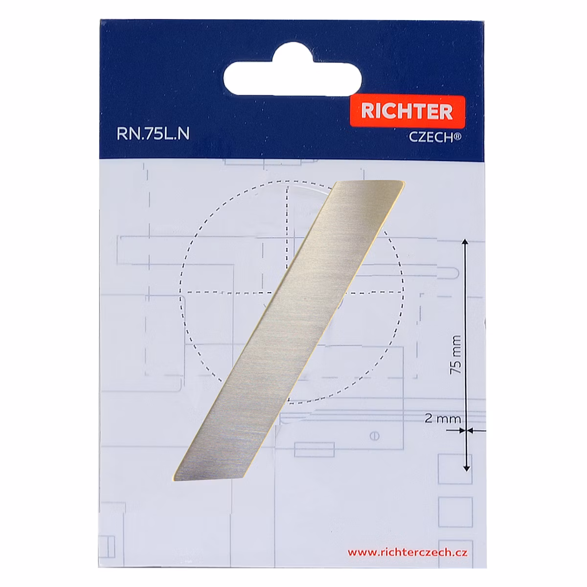Nerezové číslo v plochém „2D“ provedení RICHTER RN.75L./.N