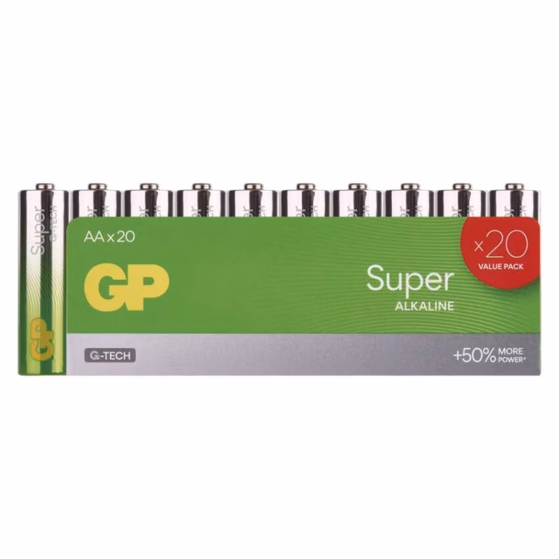 Alkalická batéria GP Super LR6 (AA), 20 ks