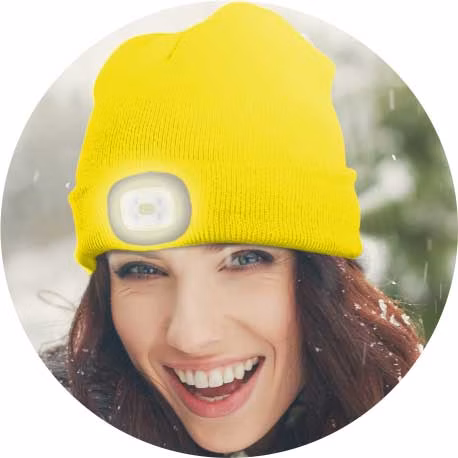 Čiapka s LED svetlom - reflexná žltá