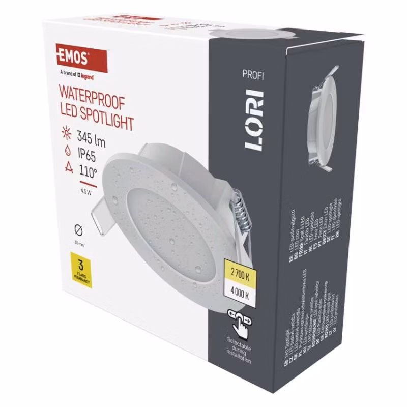 LED bodové svietidlo LORI 4,5W 345LM IP65 CCT bielá