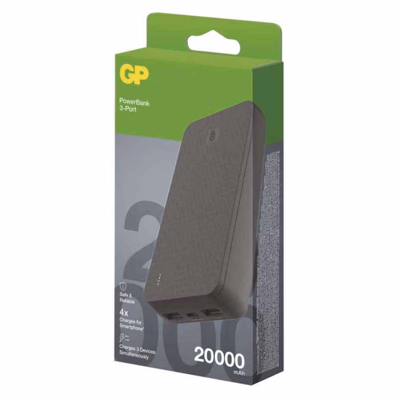 Power bank GP B+ Series, 20 000 mAh, 15 W, čierna