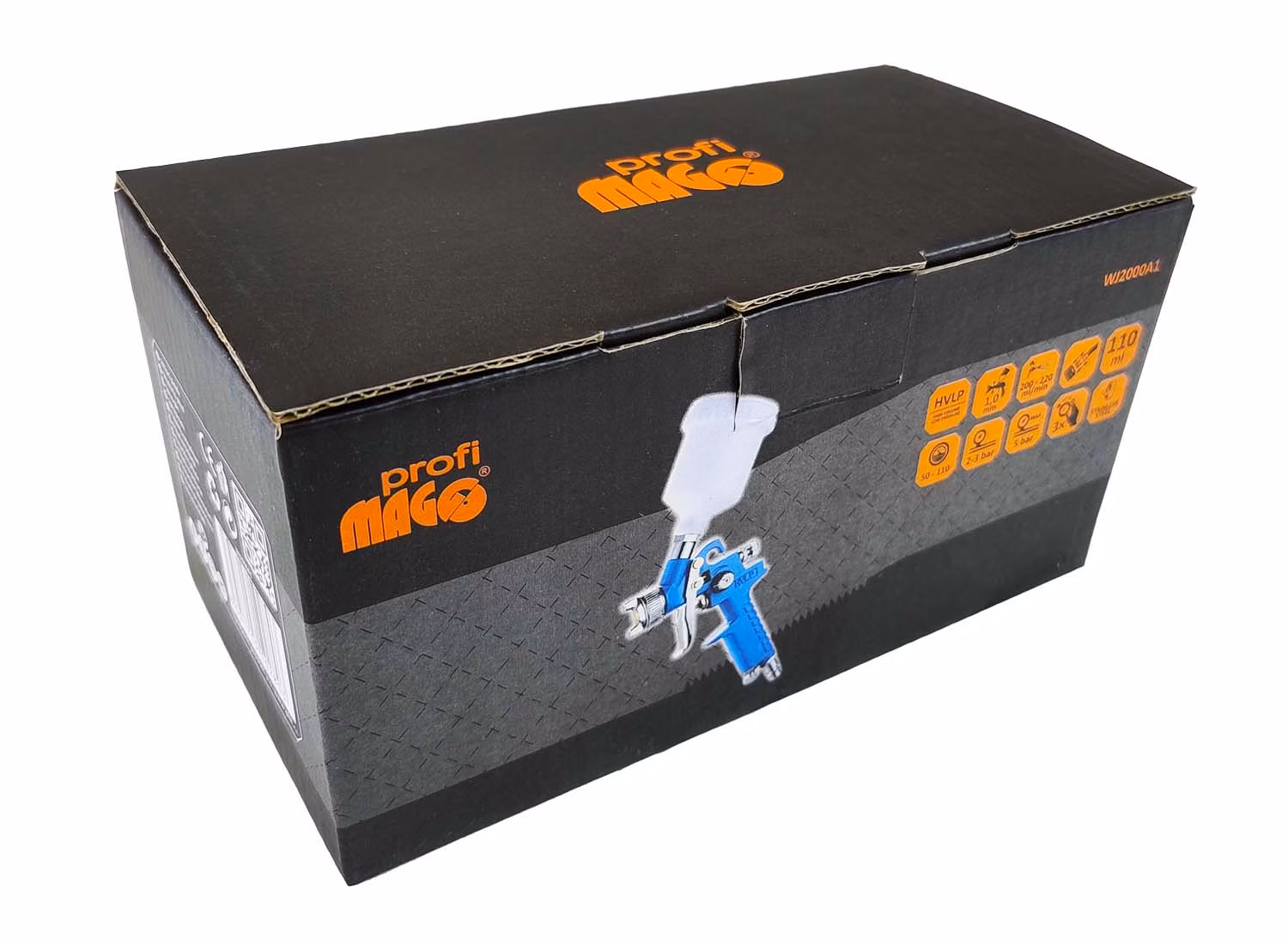 MAGG Profi - Striekacia pištoľ MINI Profi (HVLP), horná plastová nádobka 100 ml, tryska 1 mm