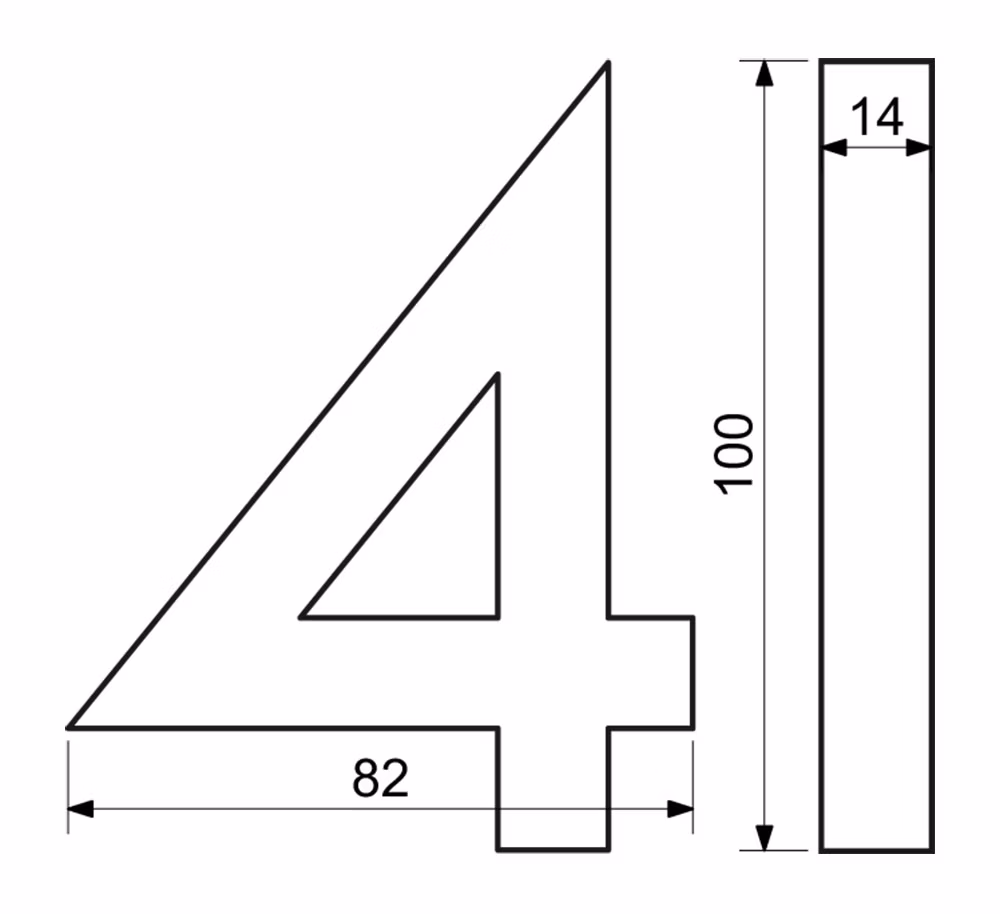 Hliníkové číslo v „3D“ provedení se strukturovaným povrchem RICHTER RN.100LV.4.AL.AM.3D