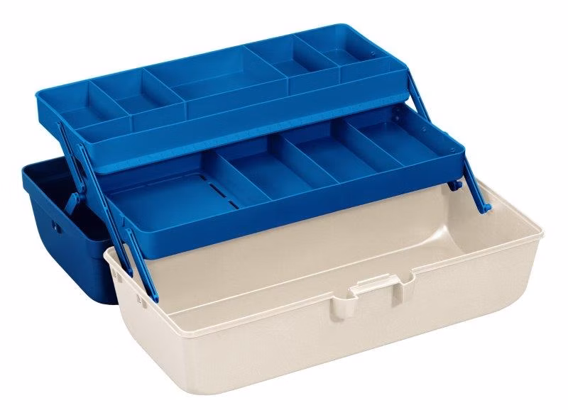 Plastový kufrík s 2 priehradkami, vonkajšie rozmery 335x153x148mm