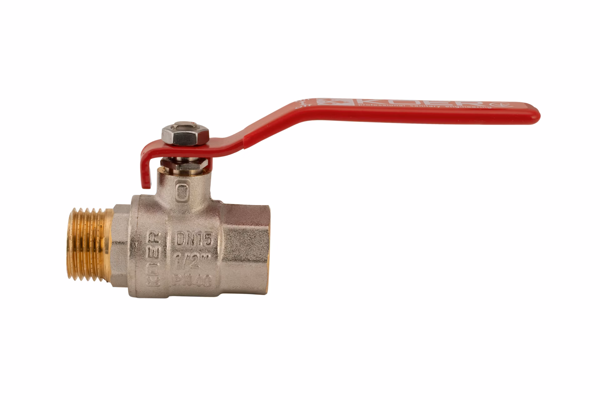 Guľový ventil pákový červený, KR.215 1/2" FM | KR.215 1/2"FM