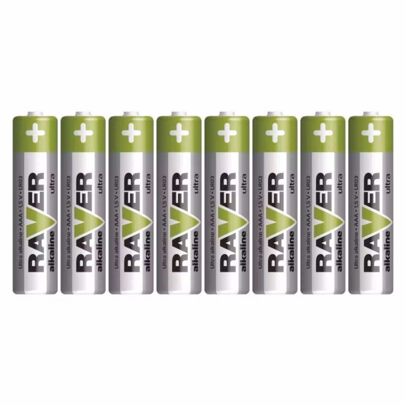 Alkalická batéria RAVER LR03 (AAA), 8 ks