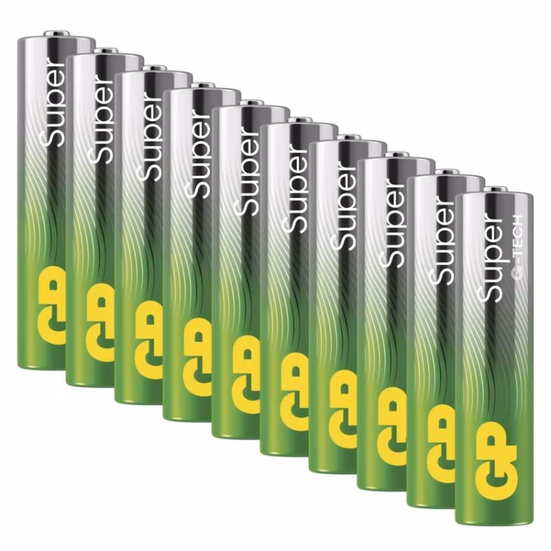 Alkalická batéria GP Super Alkaline LR03 (AAA), 10 ks