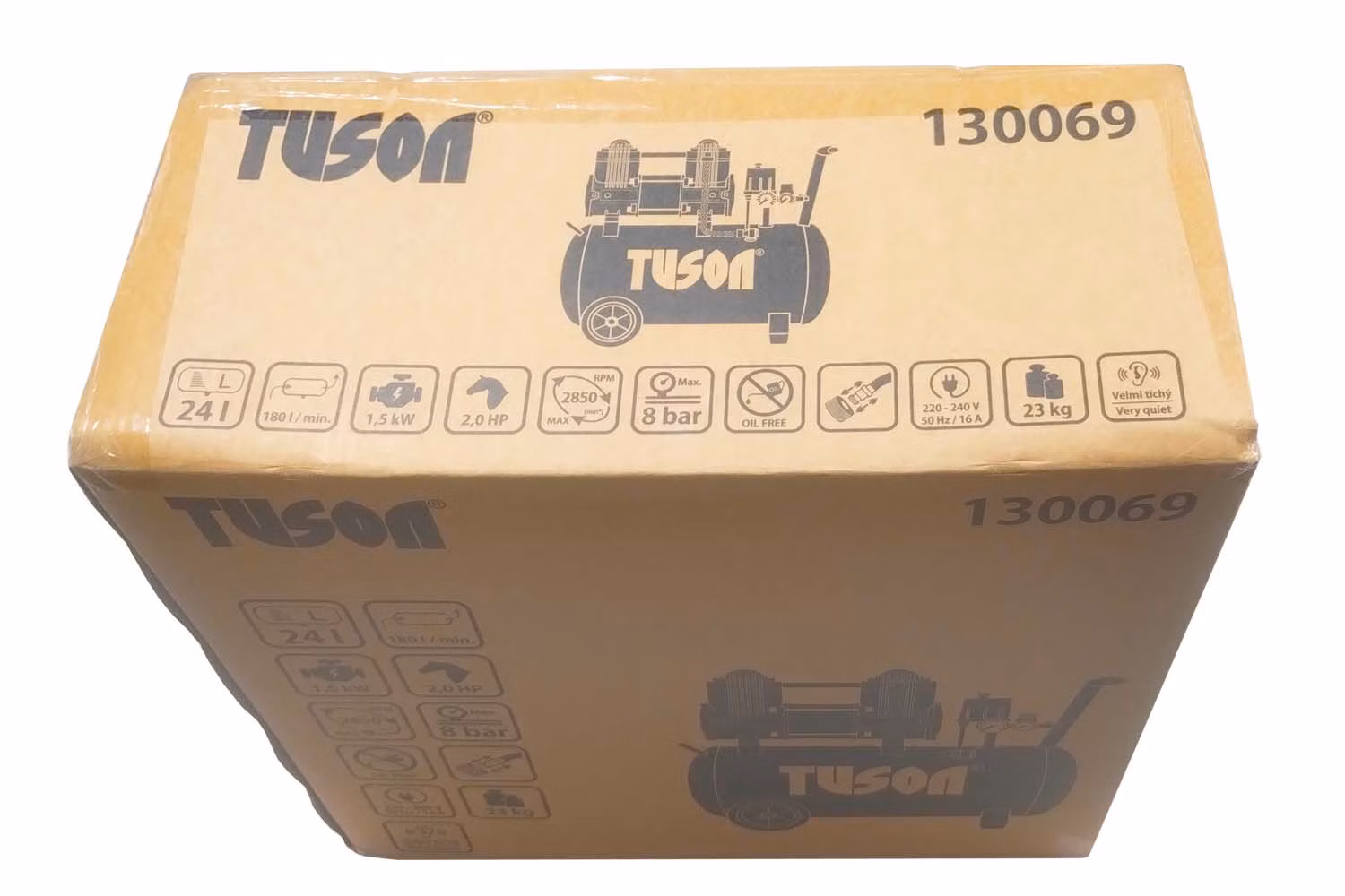 TUSON - Tichý bezolejový kompresor 1,5 kW, 2,0 HP, 24l