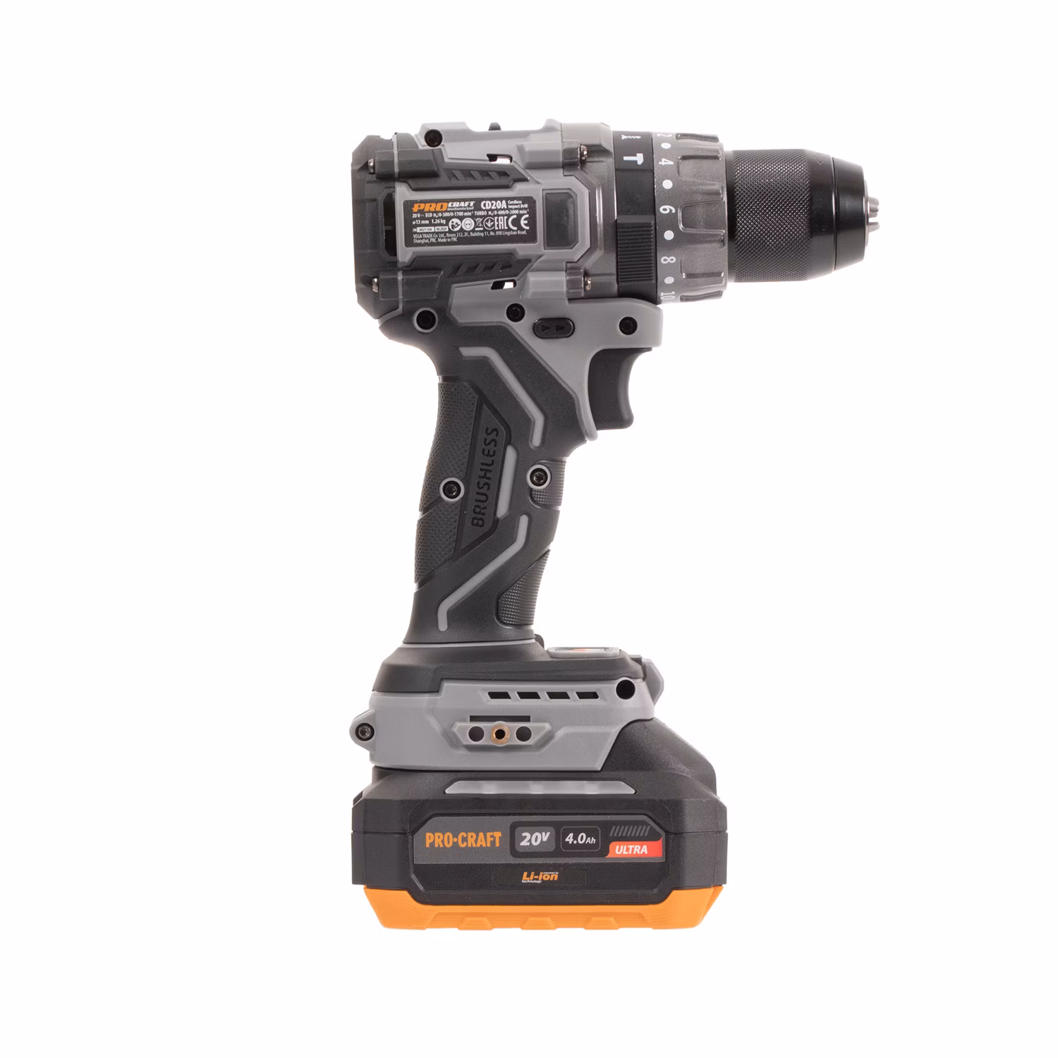 Akumulátorový vŕtací skrutkovač Procraft Industrial CD20A | CD20A-1b-c