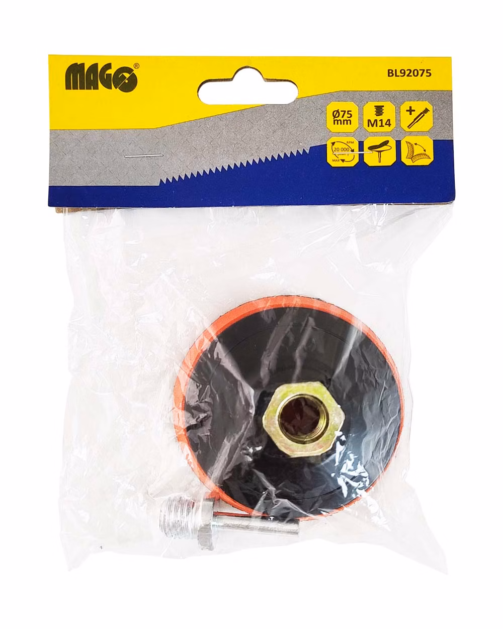 Univerzálny unášač 75mm, suchý zips, závit M14, (+stopka)