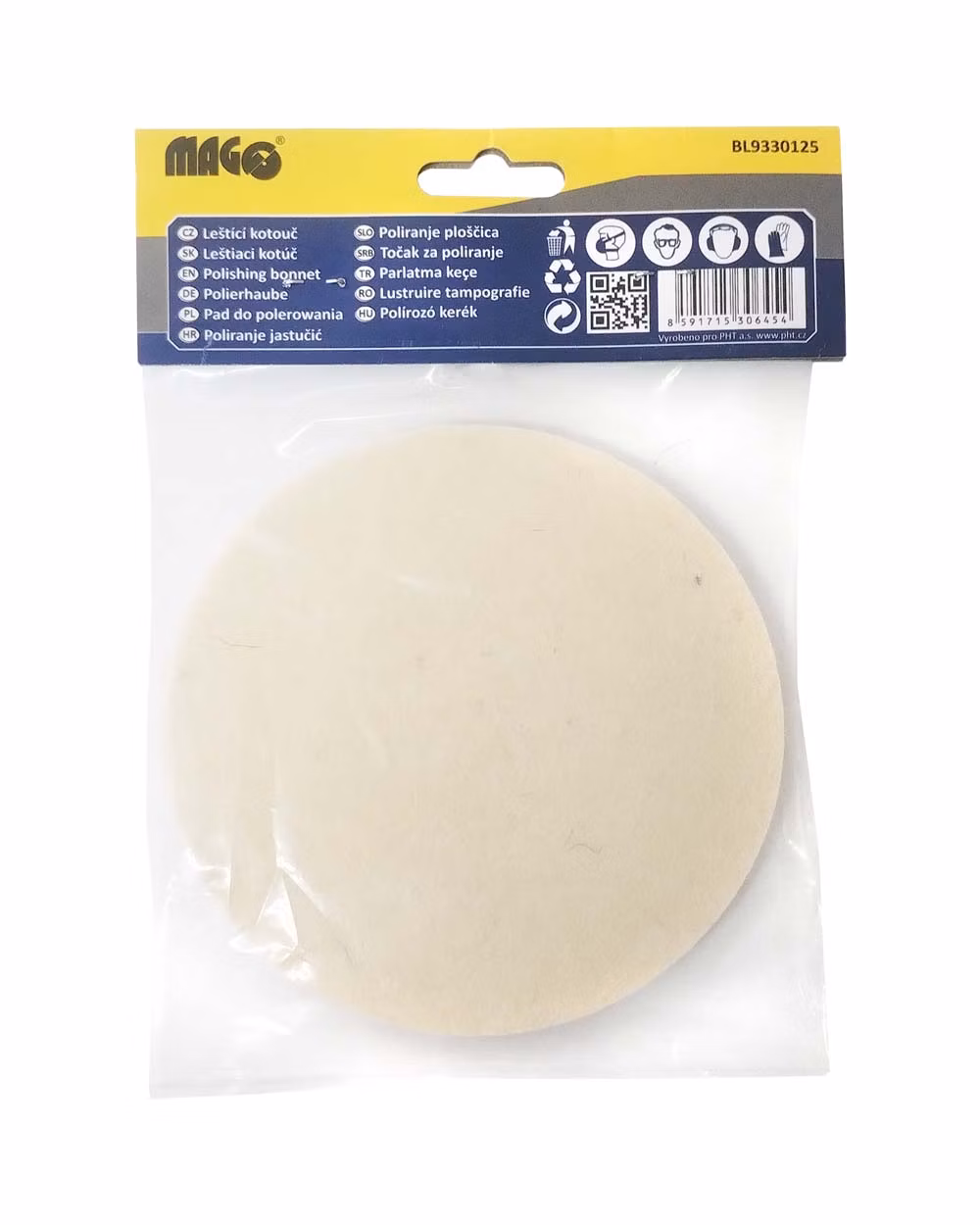Leštiaci kotúč 125x6mm filcový, suchý zips