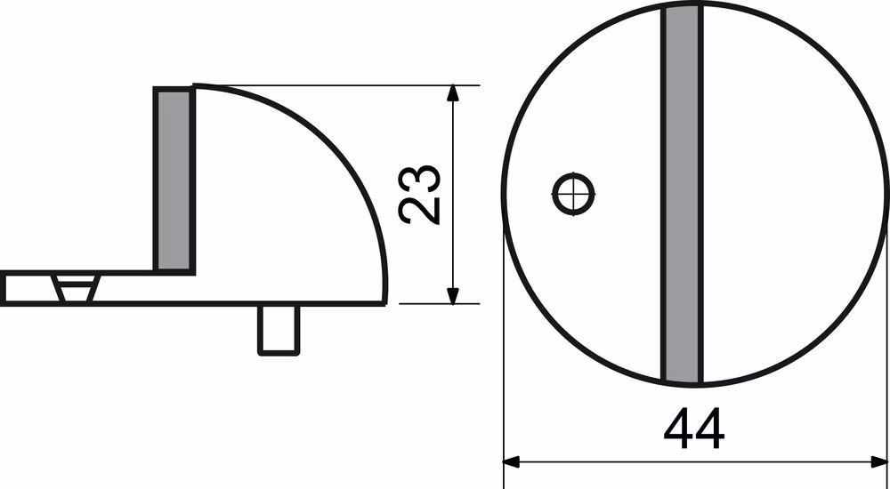 Zinkoslitinová dveřní zarážka. RICHTER RDS.013.BRNI