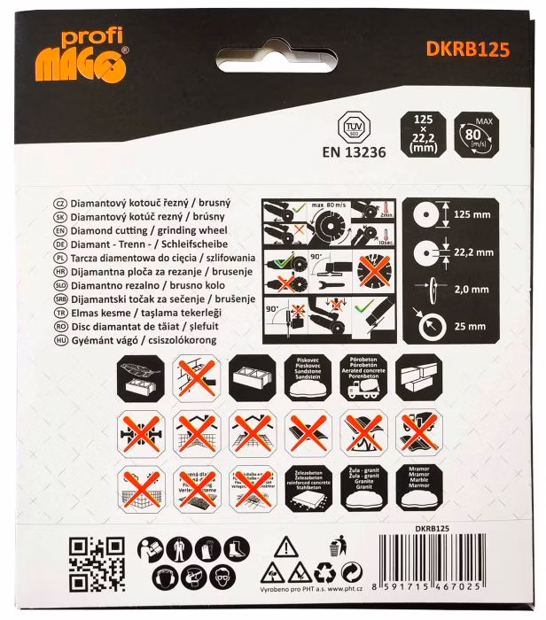 MAGG Profi - Diamantový kotúč RB 125x22, 2mm