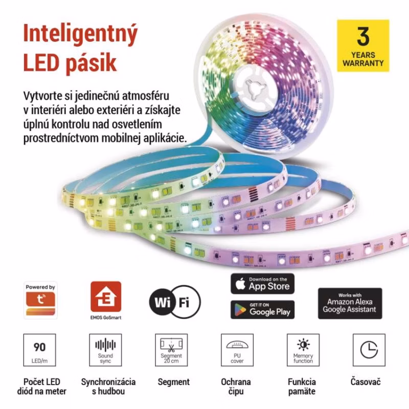 GoSmart LED pásik WiFi 5m, 22W, 1400lm, RGB/CCT