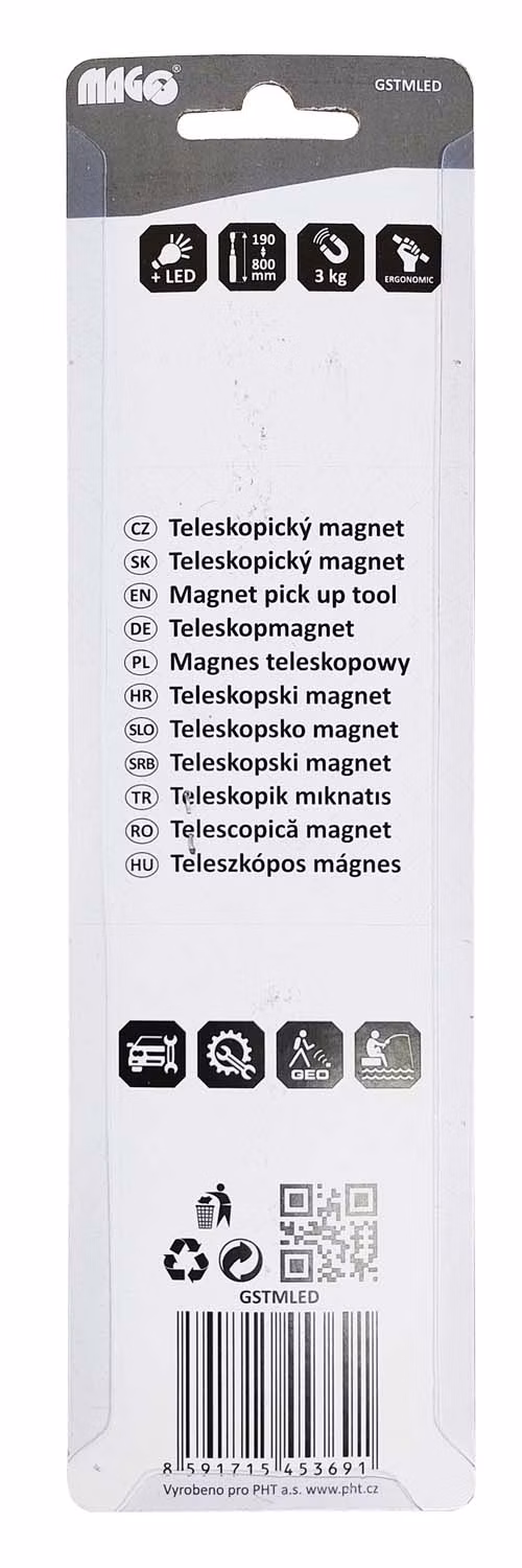 Teleskopický magnet s LED svetlom