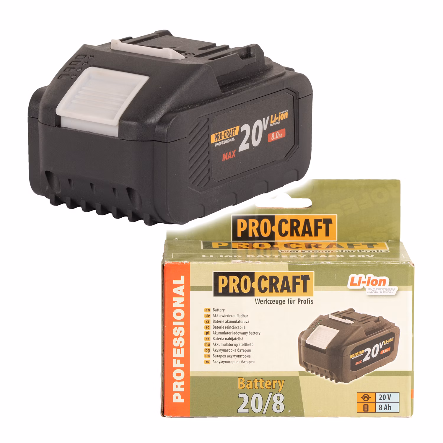 Akumulátor 20V Li-ion, 8000mAh Procraft 20/8 | 20/8