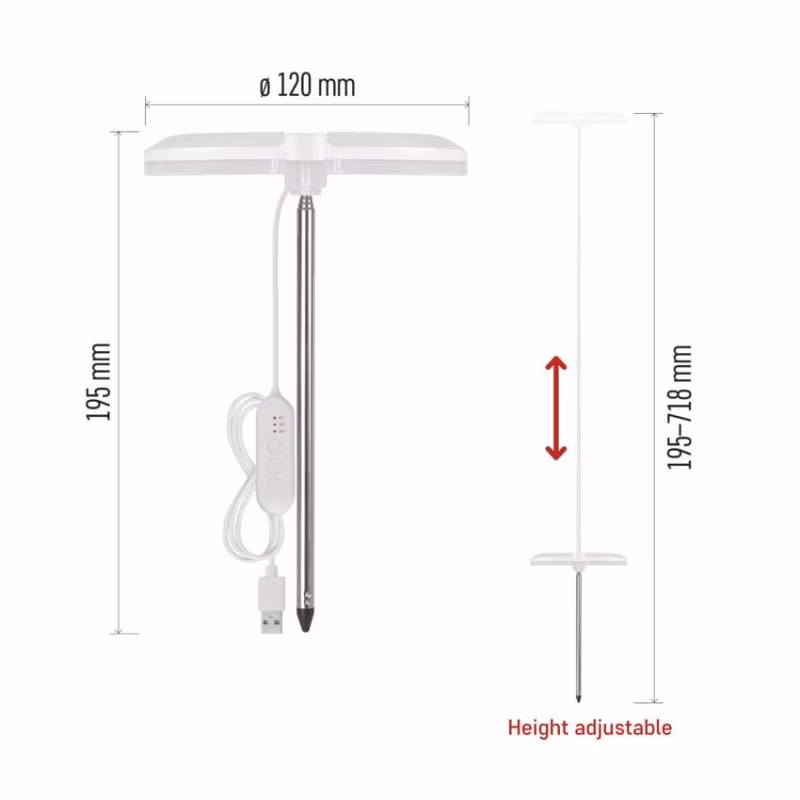 LED GROW pestovateľská lampa 8 W, časovač, stmievateľná, biela