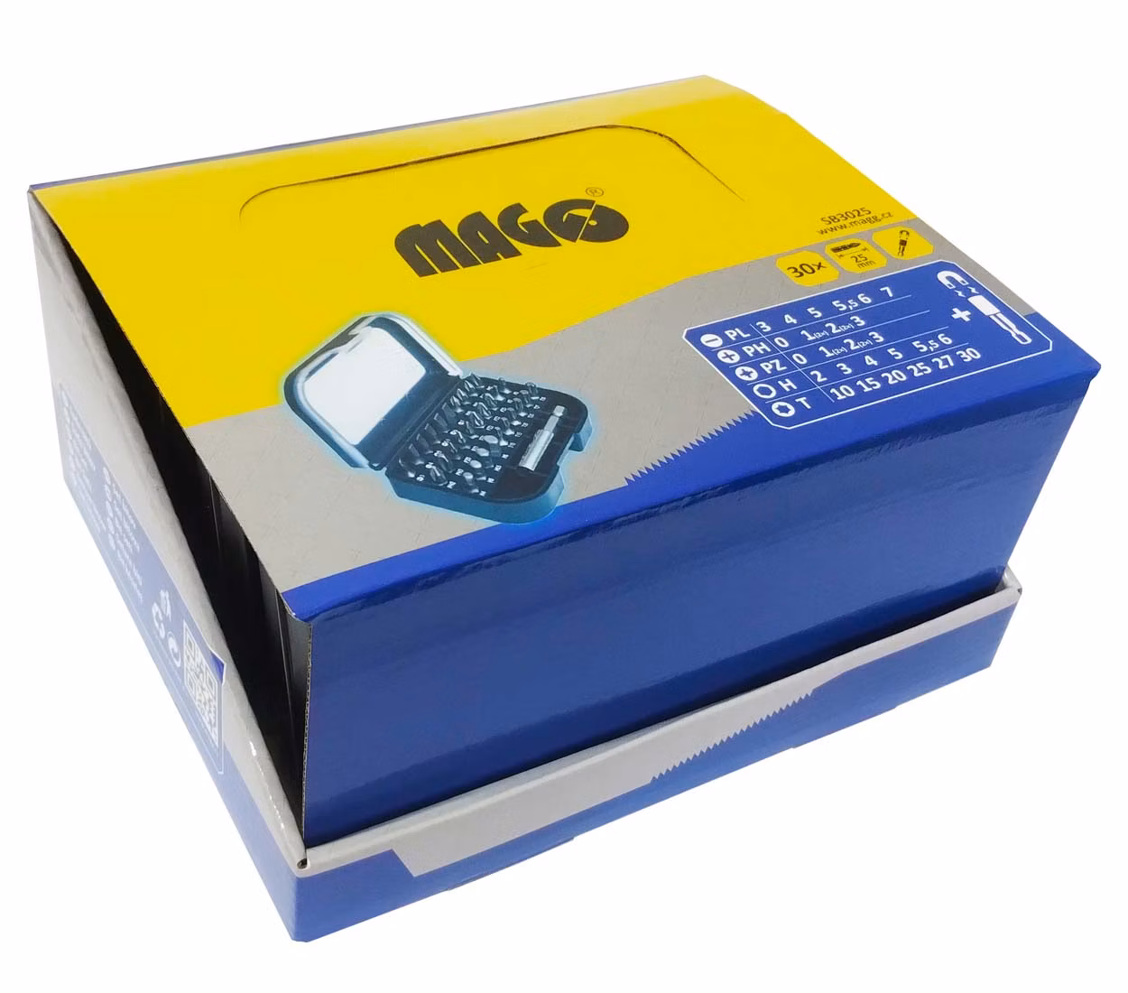 Sada bitov 25mm s magnetickým držiakom - 30 ks
