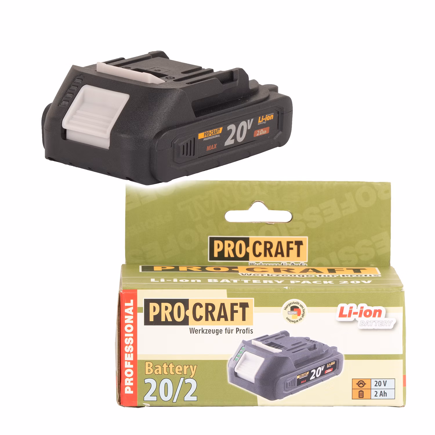 Akumulátor 20V Li-ion, 2000mAh Procraft 20/2A | 20/2A