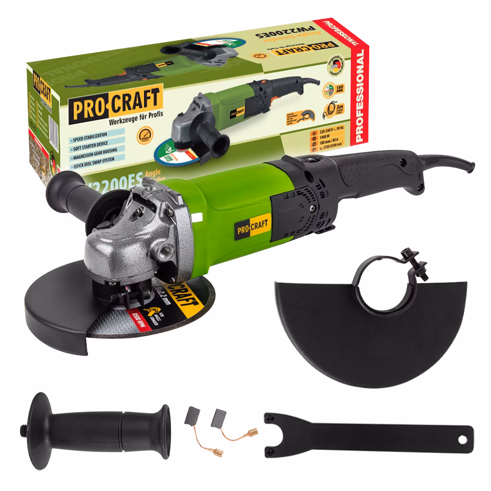 Uhlová brúska Procraft PW2200ES (PW1400ES), 180 mm | PW2200ES