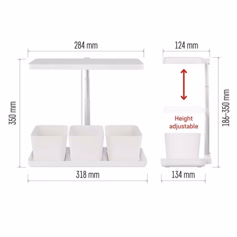 LED GROW pestovateľská lampa 7 W, časovač, stmievateľná lampa, biela