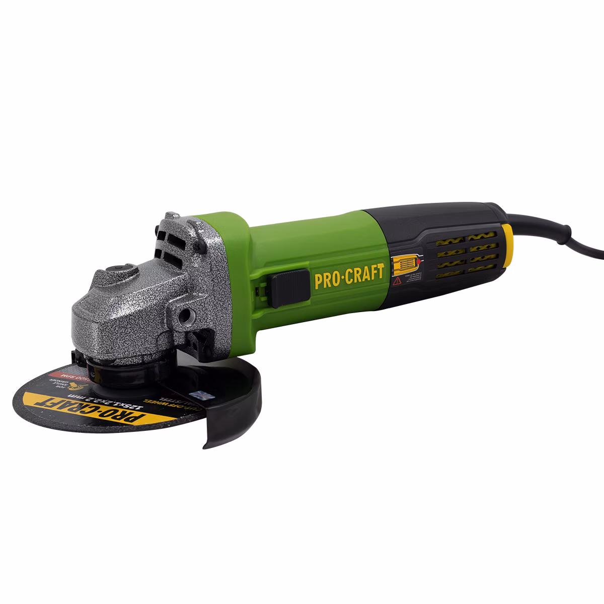 Uhlová brúska Procraft PW1050 + 10x rezací kotúč CD125x1,0 , 2x lamelový kotúč | SPW1050