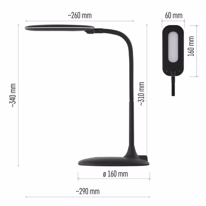 LED stolná lampa STELLA, čierna