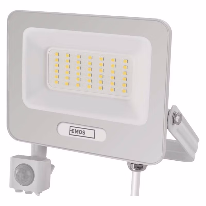 LED reflektor GLARO s pohybovým čidlom, 50 W, biely, IP54, 5000 lm, neutrálna biela