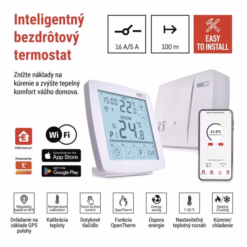 Izbový programovateľný bezdrôtový WiFi GoSmart termostat P56S11