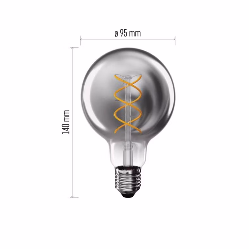 LED žiarovka DECO SMOKED G95 / E27 / 4,5 W (19 W) / 180 lm / flame