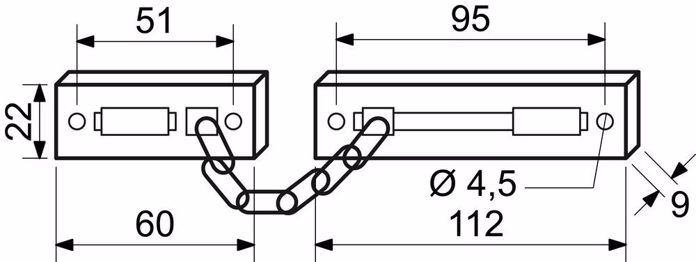 Dveřní řetízek. RICHTER RDG.005.GP
